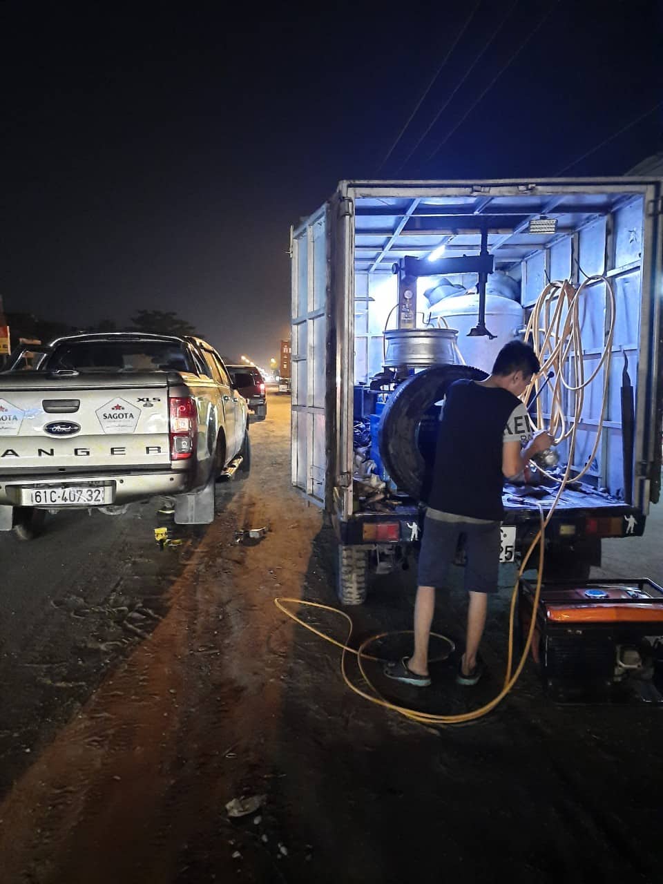 Vá vỏ lưu động bến cát